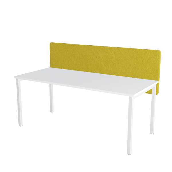 žltá protihluková stena na stole na bielom pozadí