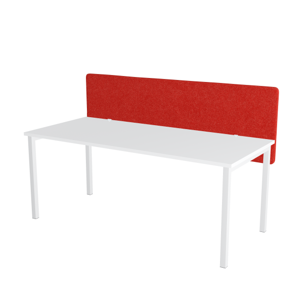 červená protihluková stena na stole na bielom pozadí
