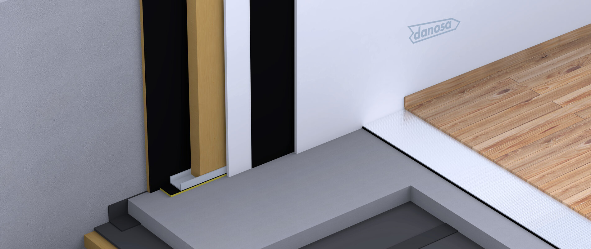 DANOSA ACUSTIDAN Konštrukcia na stenu